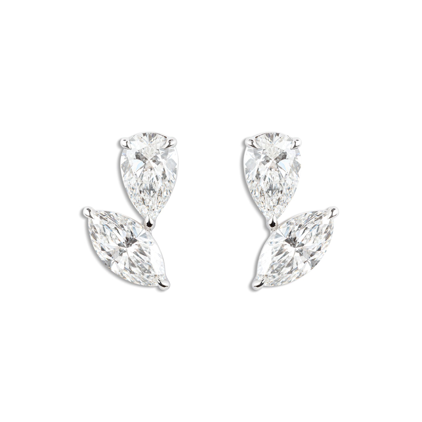 Elegant Diamond Earrings: Marquise & Pear