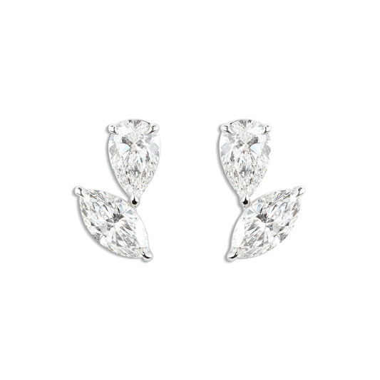 Elegant Diamond Earrings: Marquise & Pear