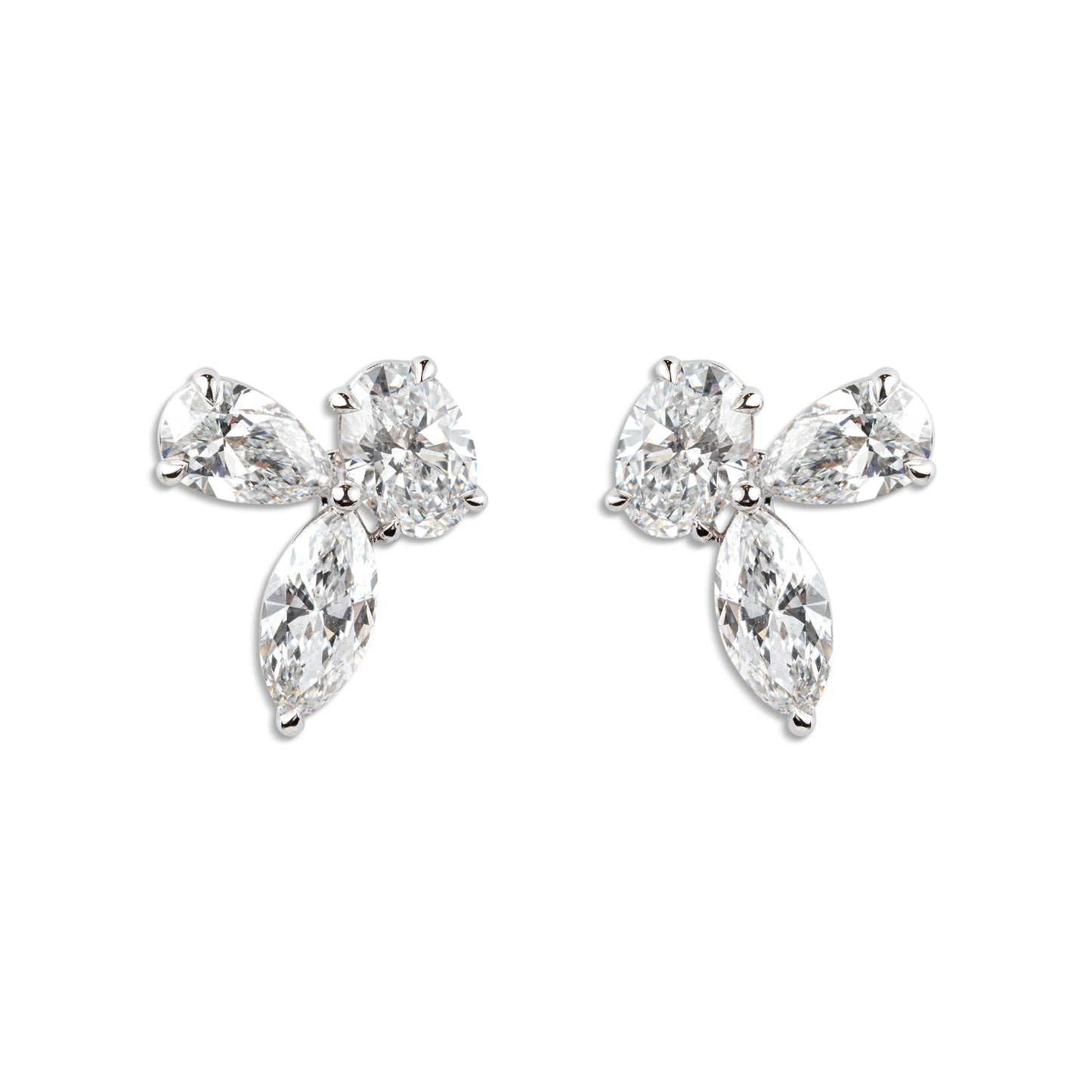Pear, Marquise, and Oval Diamond Earrings