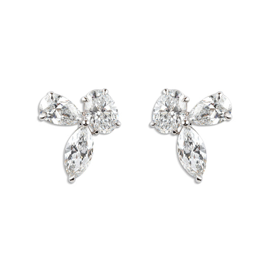 Pear, Marquise, and Oval Diamond Earrings