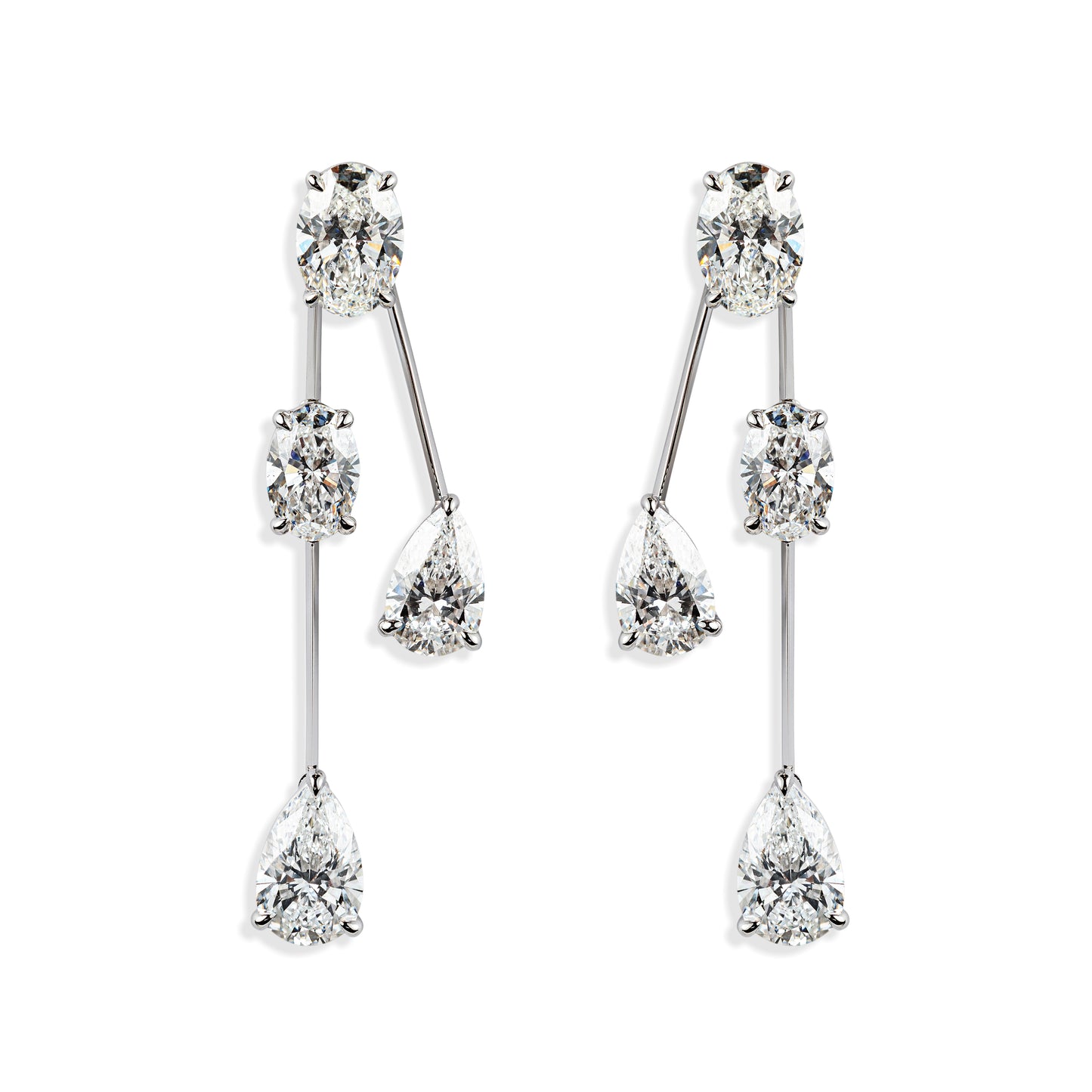 Chic Falling Diamond Earrings