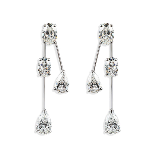 Chic Falling Diamond Earrings