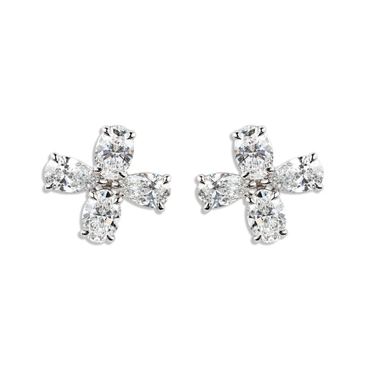 Diamond Flower Earrings
