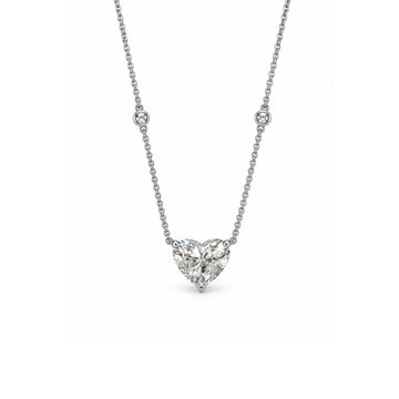 Heart Solitaire Necklace with Bezel-Set Accents
