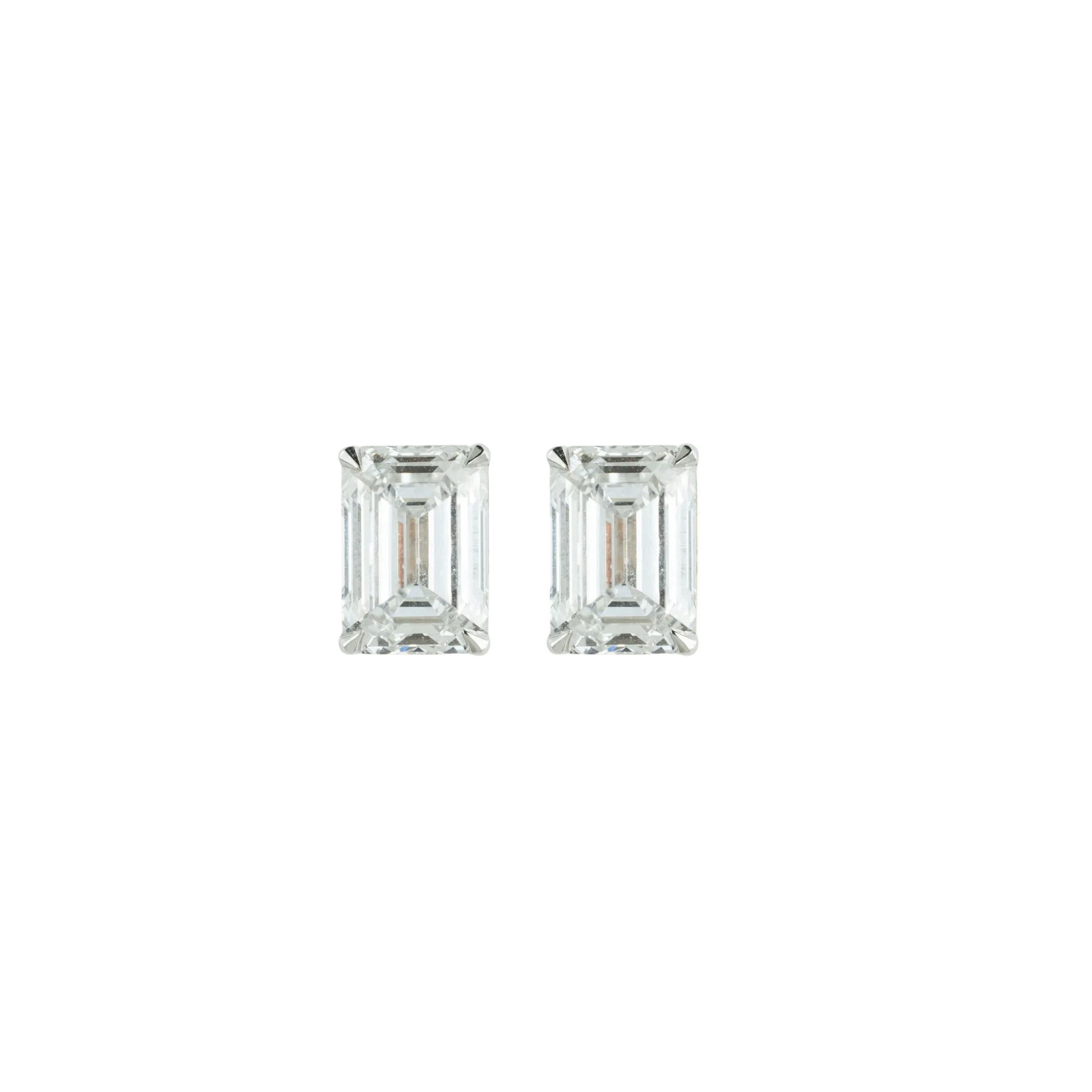 Baguette Solitaire Diamond Studs - ETERNAL JEWEL