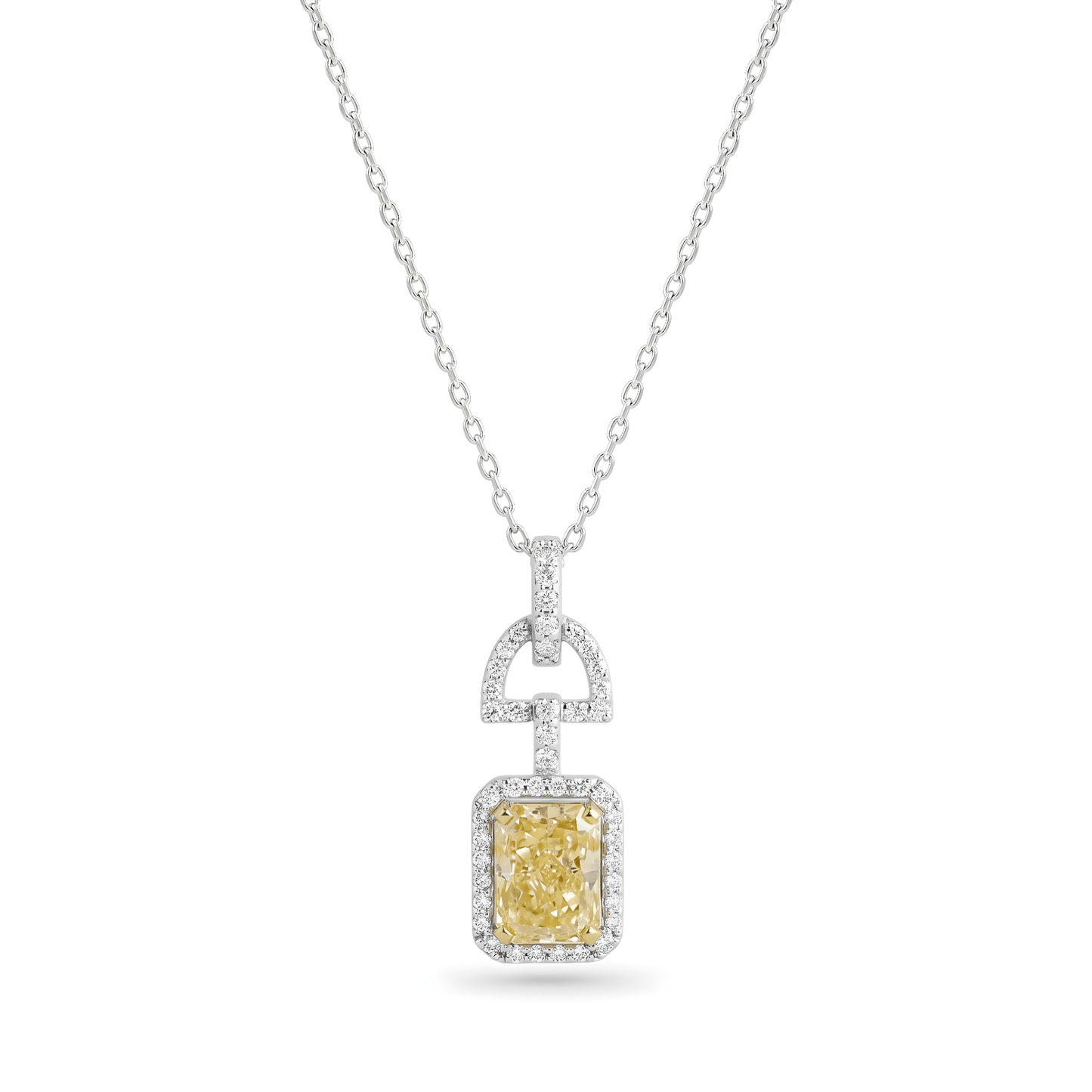 Baguette Yellow Diamond Necklace - ETERNAL JEWEL