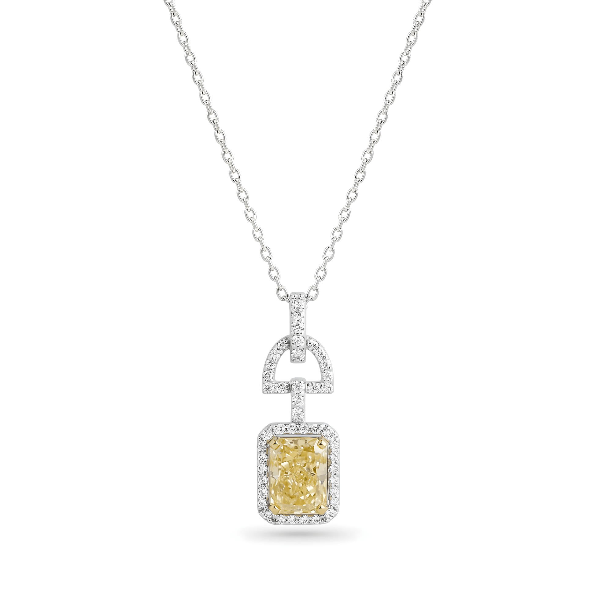 Baguette Yellow Diamond Necklace - ETERNAL JEWEL