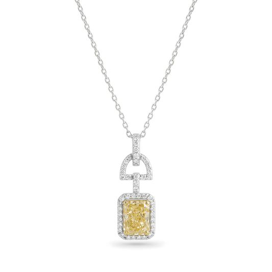 Baguette Yellow Diamond Necklace - ETERNAL JEWEL