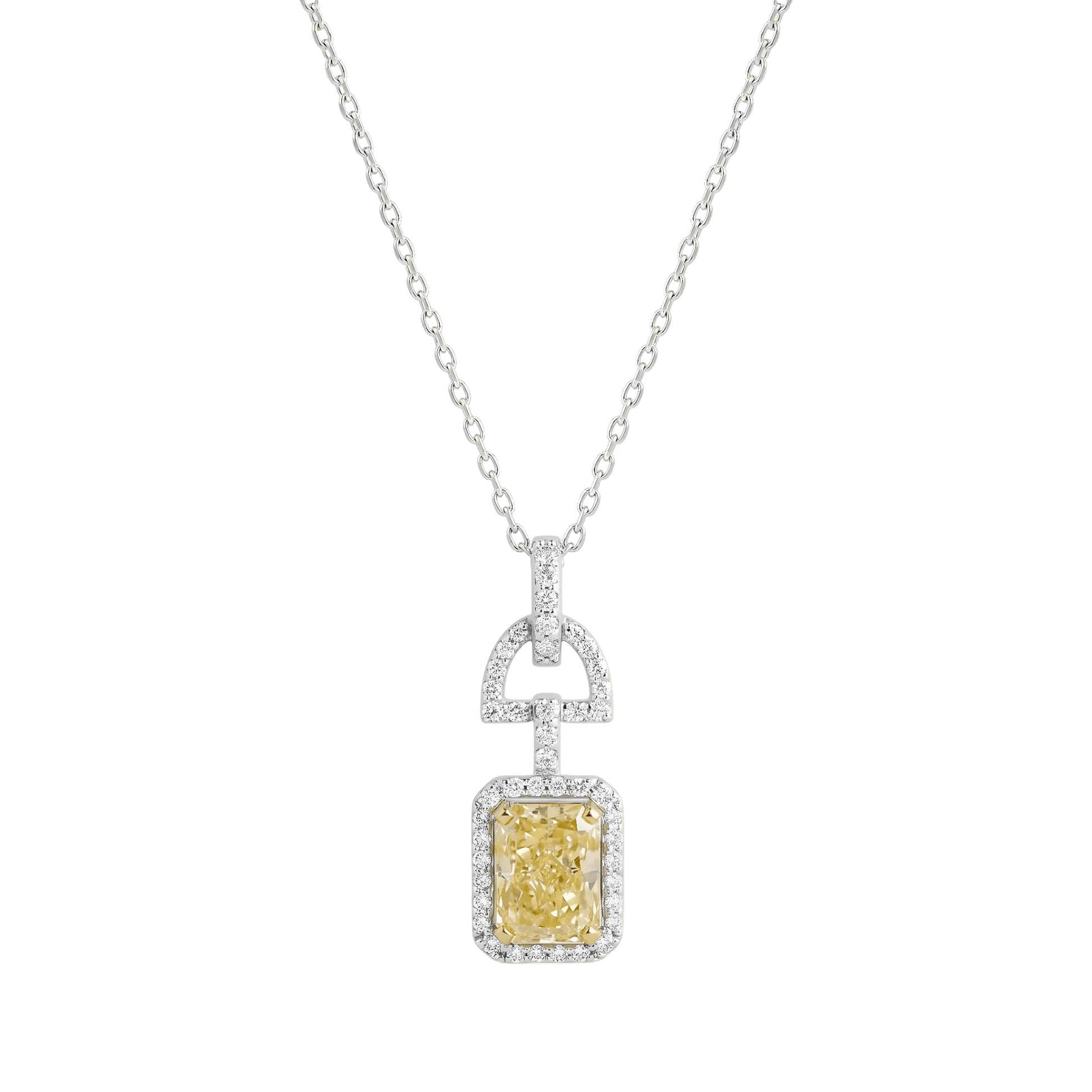 Baguette Yellow Diamond Necklace - ETERNAL JEWEL