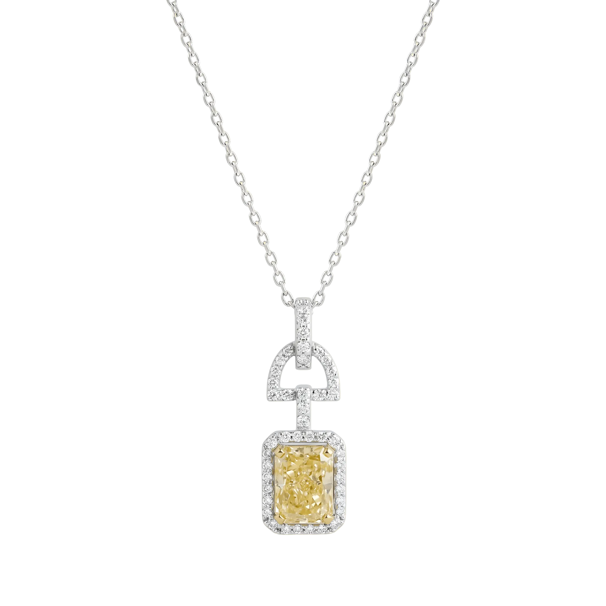 Baguette Yellow Diamond Necklace - ETERNAL JEWEL