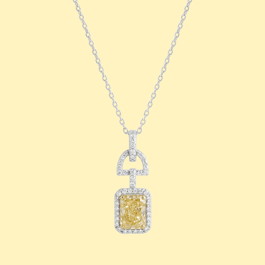 Baguette Yellow Diamond Necklace - ETERNAL JEWEL
