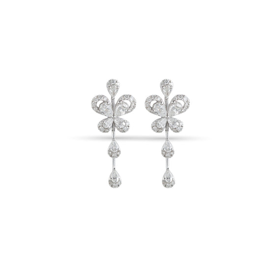 Butterfly Shape Gold & Diamond Earrings - ETERNAL JEWEL