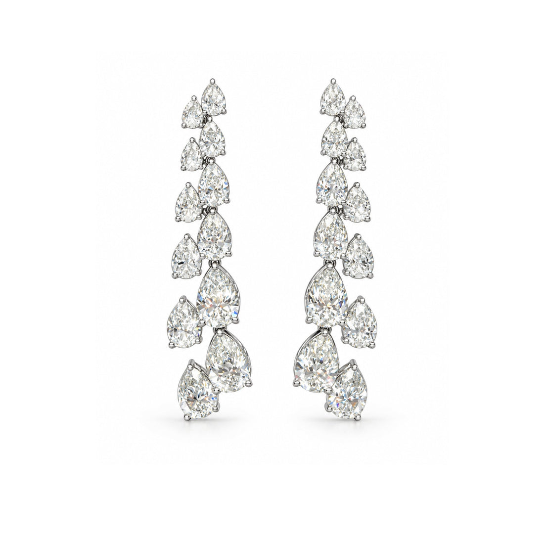 Cascading Pear Drop Diamond Earrings - ETERNAL JEWEL