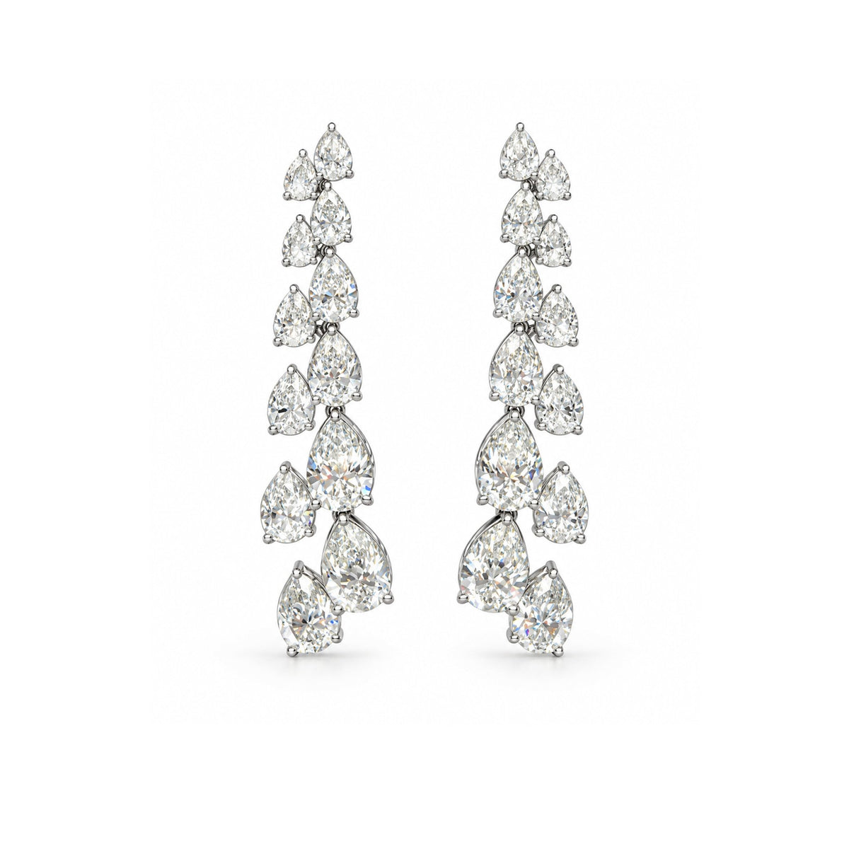 Cascading Pear Drop Diamond Earrings - ETERNAL JEWEL