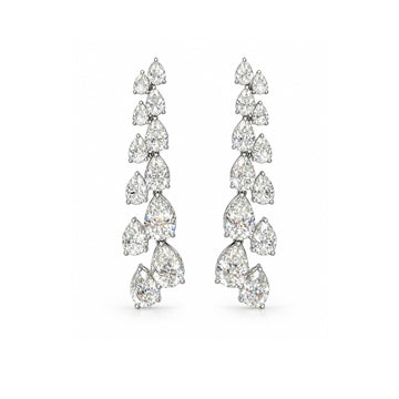 Cascading Pear Drop Diamond Earrings - ETERNAL JEWEL