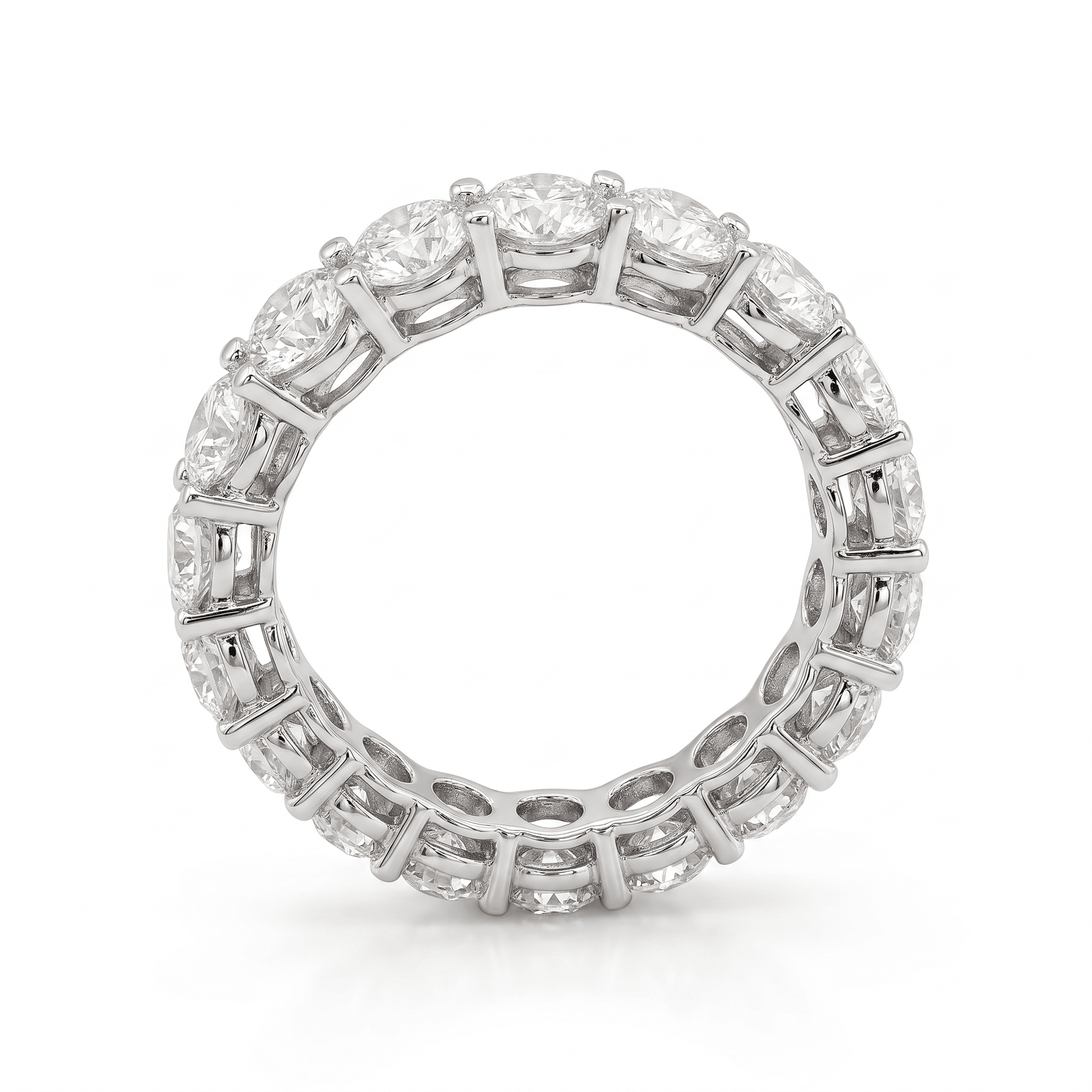 Classic Round Diamond White Gold Eternity Band - ETERNAL JEWEL