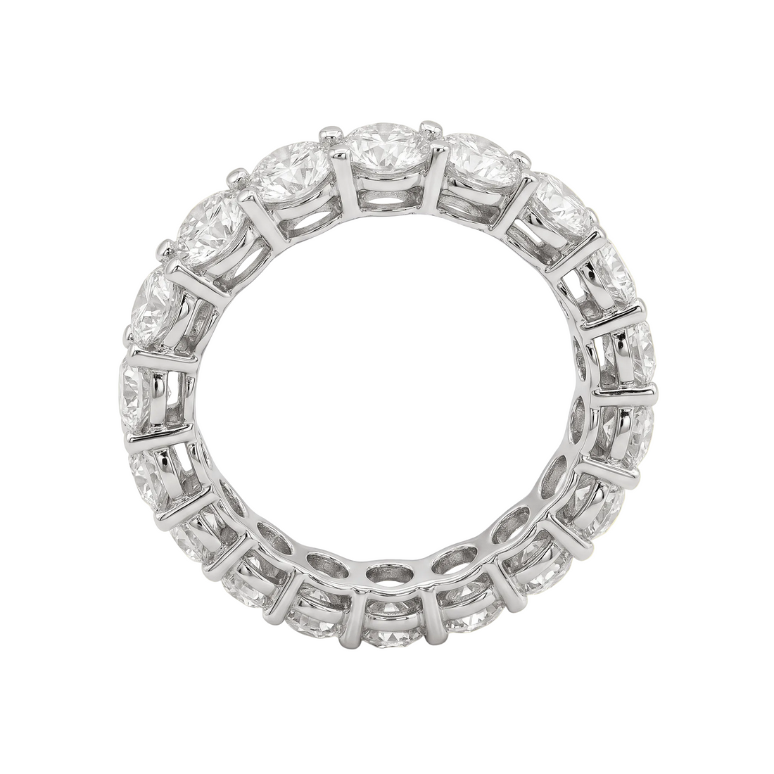 Classic Round Diamond White Gold Eternity Band - ETERNAL JEWEL