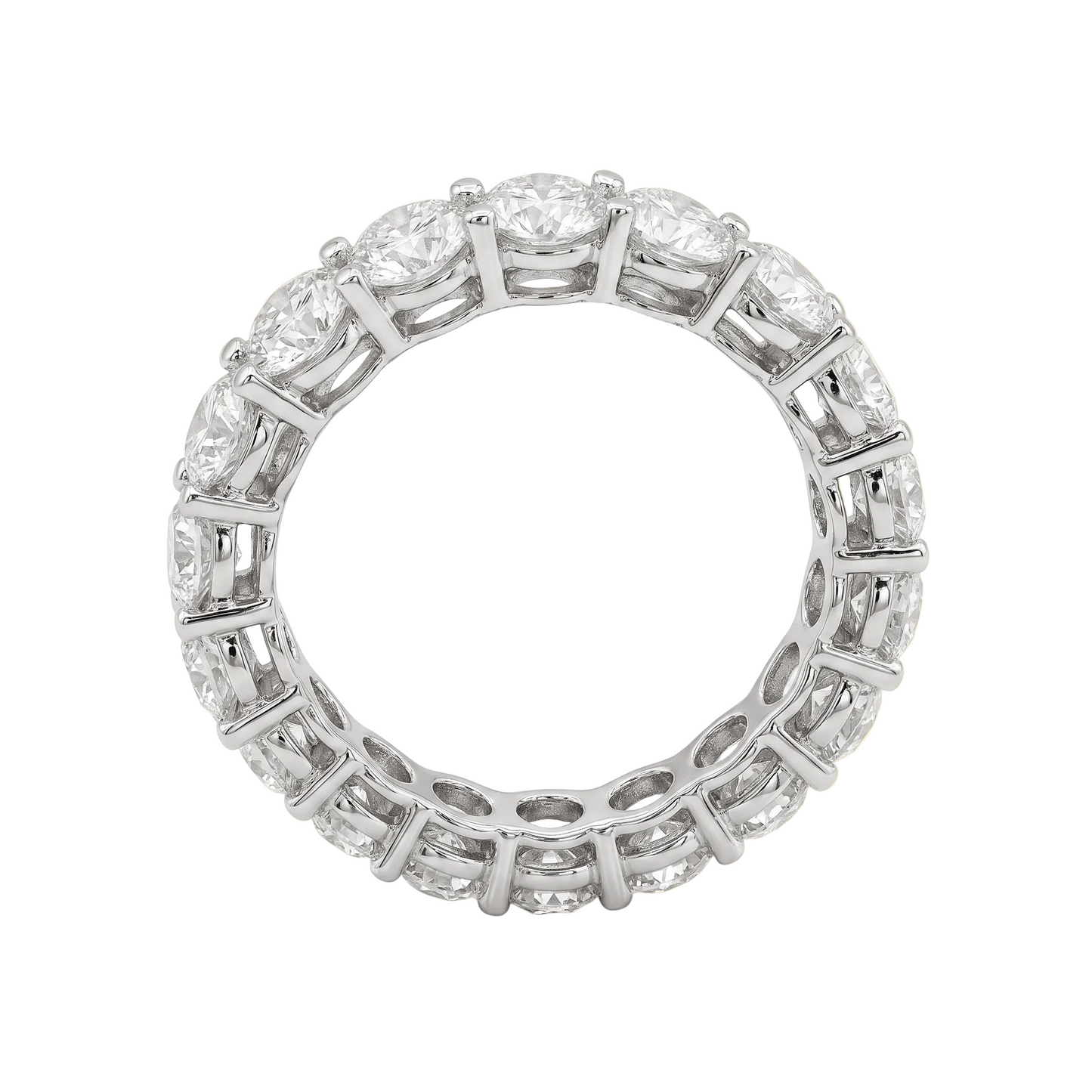 Classic Round Diamond White Gold Eternity Band - ETERNAL JEWEL