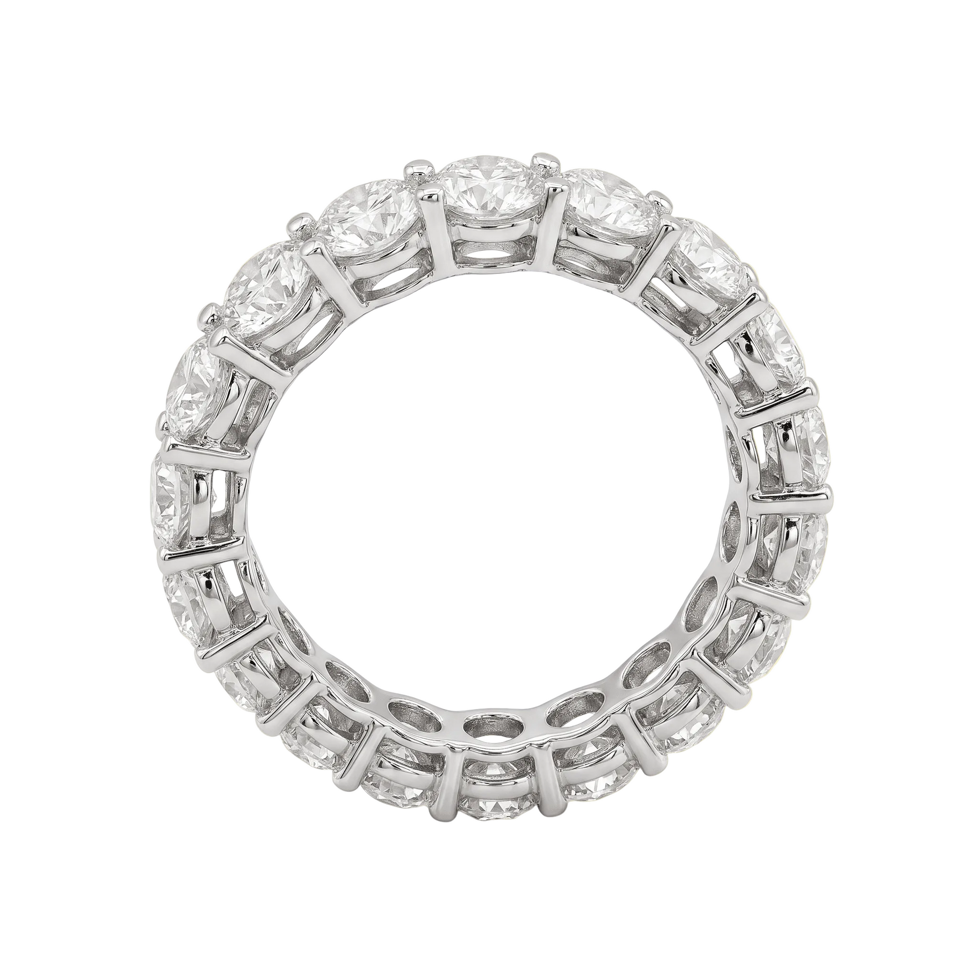 Classic Round Diamond White Gold Eternity Band - ETERNAL JEWEL