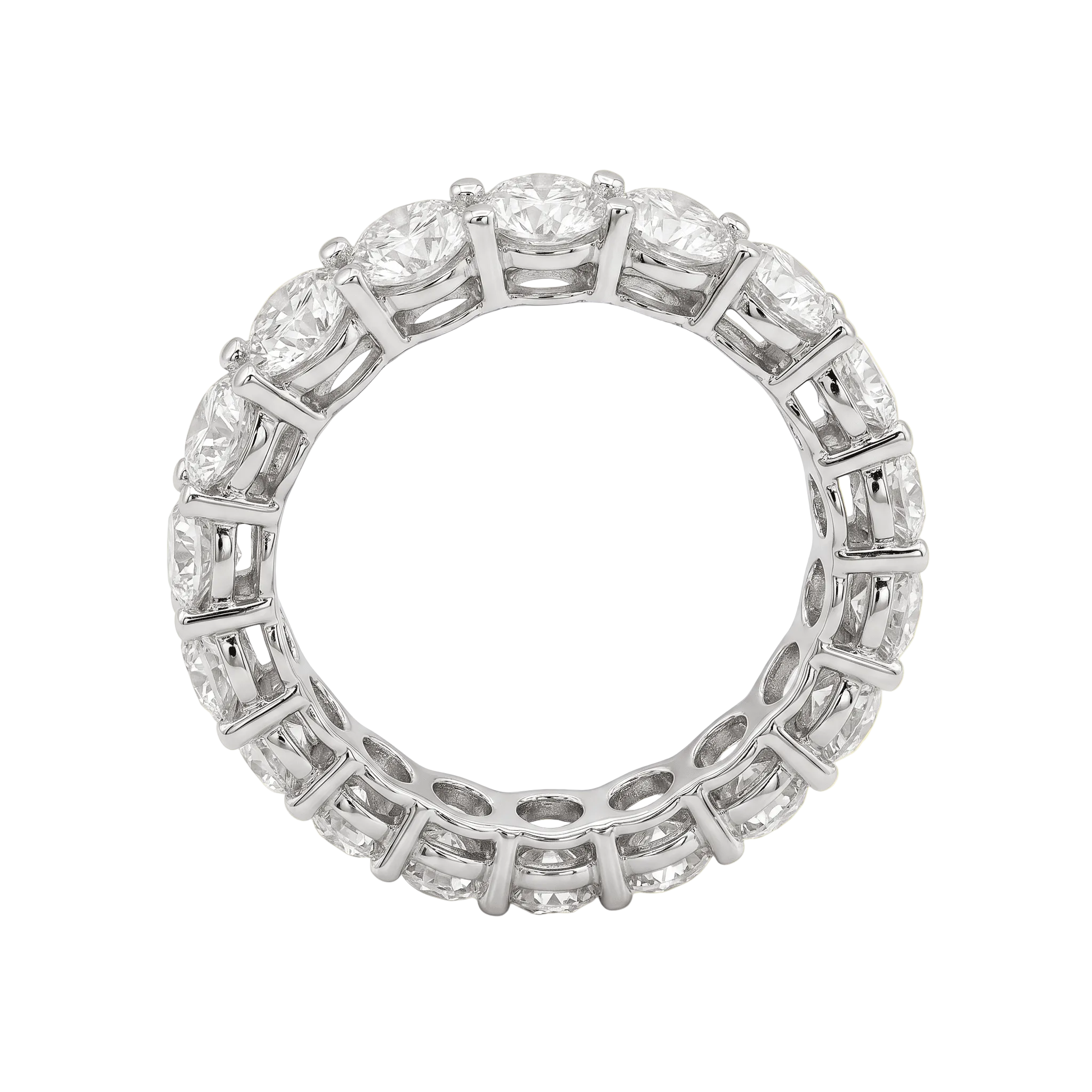 Classic Round Diamond White Gold Eternity Band - ETERNAL JEWEL