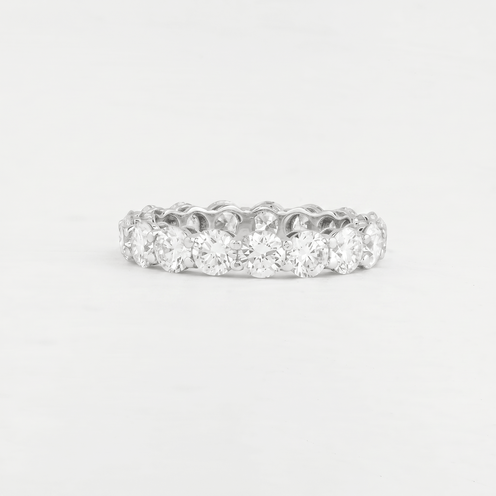 Classic Round Diamond White Gold Eternity Band - ETERNAL JEWEL