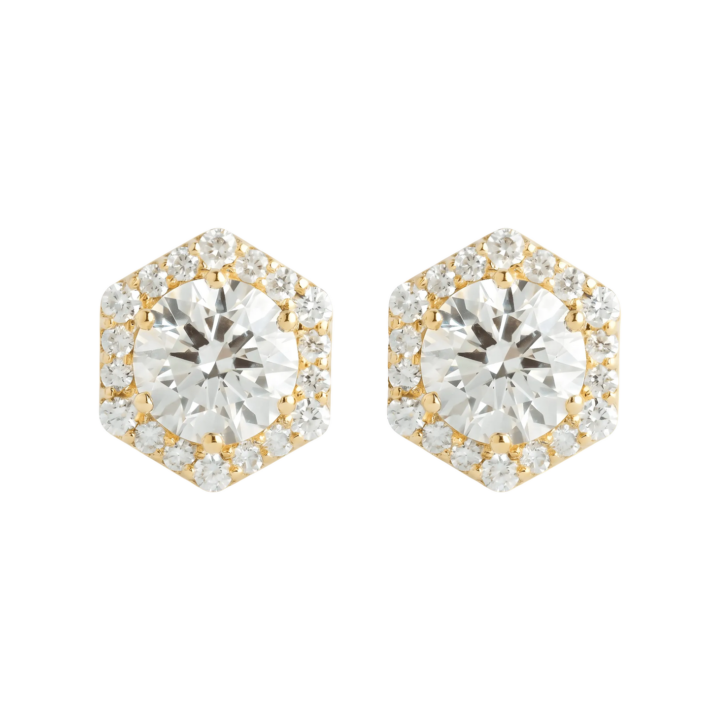 Classic White & Yellow Gold Diamond Studs - ETERNAL JEWEL