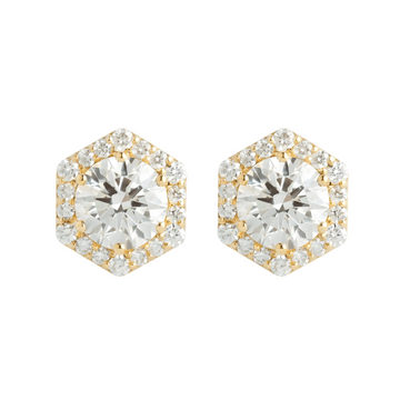 Classic White & Yellow Gold Diamond Studs - ETERNAL JEWEL