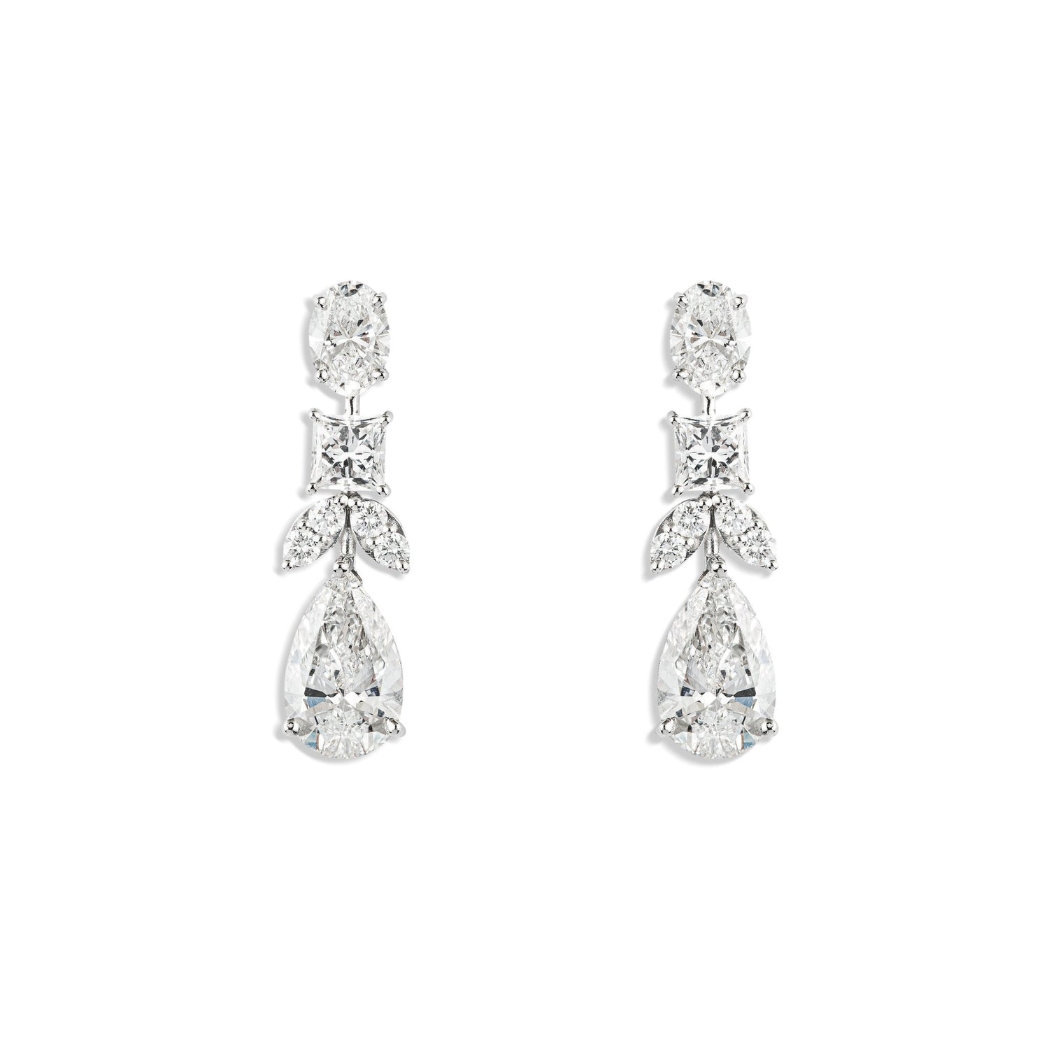 Diamond Drop Earrings (Oval+ Pear) - ETERNAL JEWEL