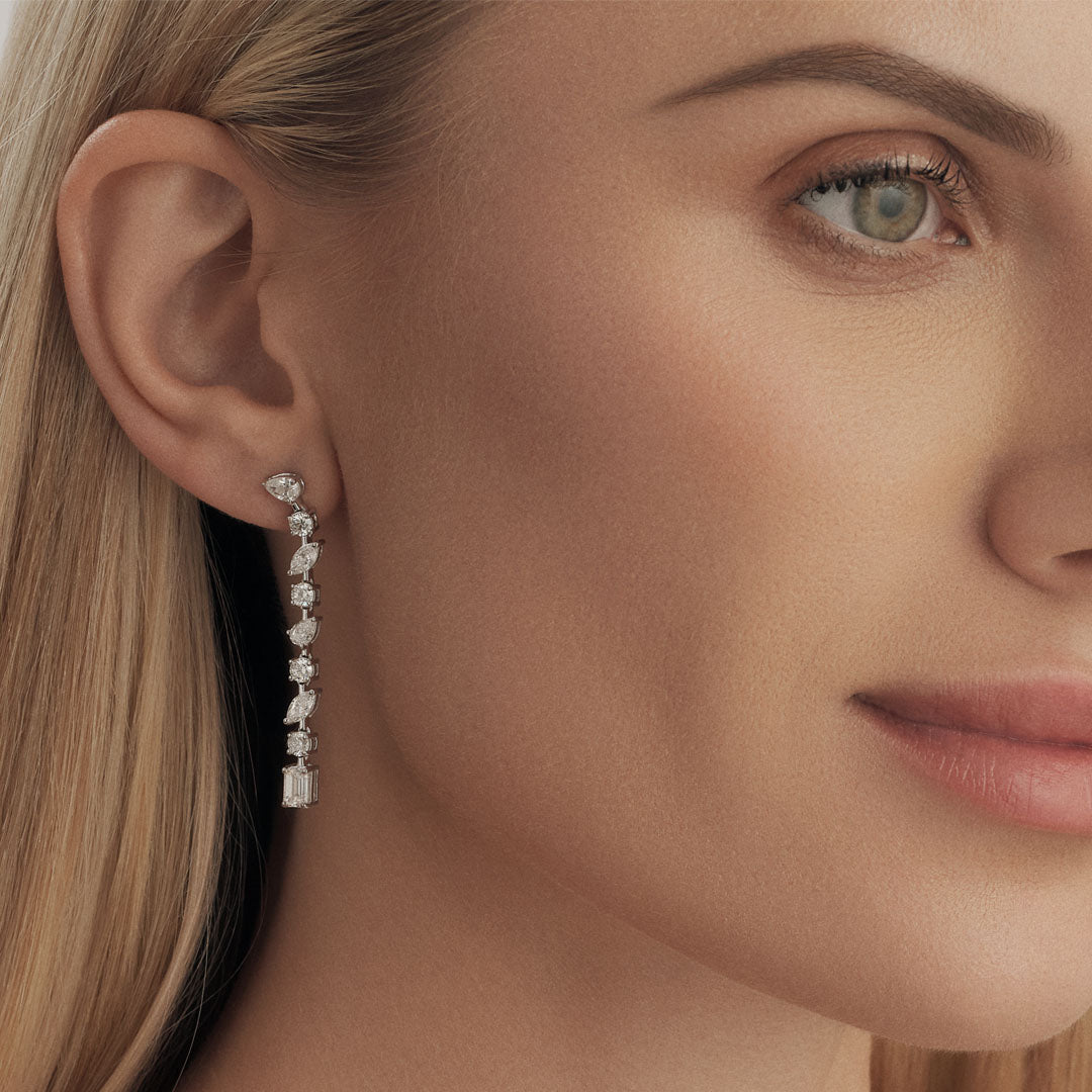 Diamond Earrings: Multi-Cut Elegance - ETERNAL JEWEL