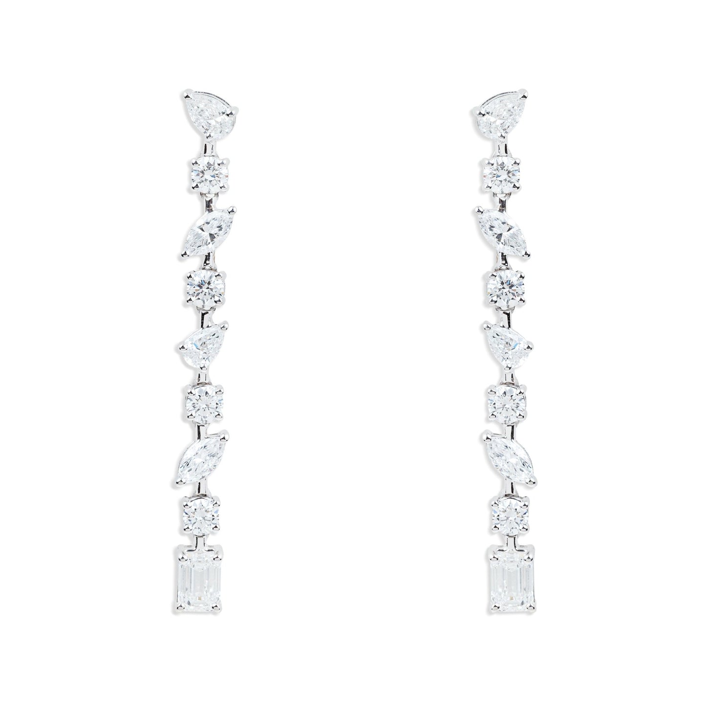 Diamond Earrings: Multi - Cut Elegance - ETERNAL JEWEL