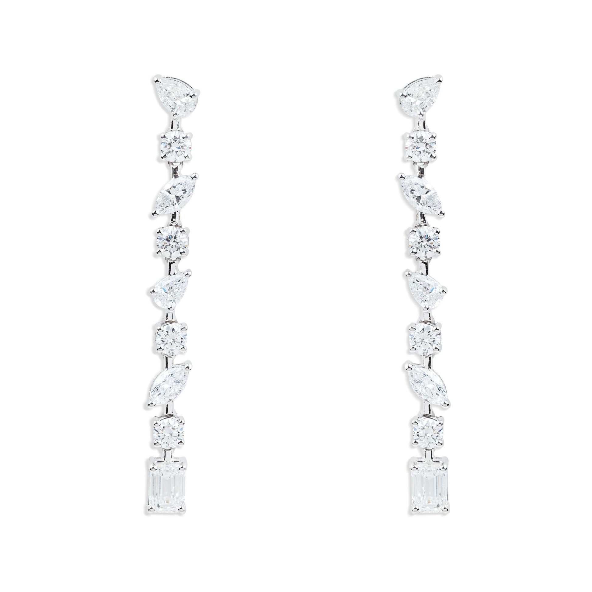 Diamond Earrings: Multi - Cut Elegance - ETERNAL JEWEL
