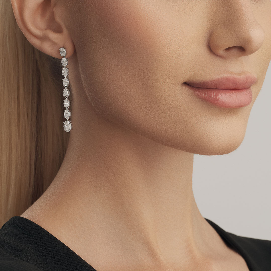 Diamond Earrings: Pear-shaped, Round Delight - ETERNAL JEWEL