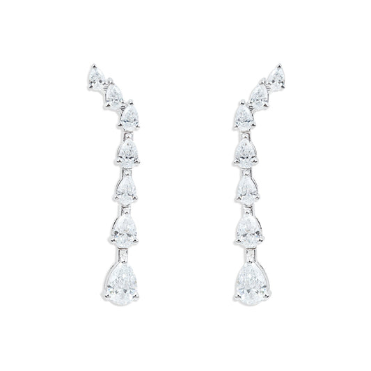 Diamond Earrings: Pear - Shaped Twists and Falls - ETERNAL JEWEL