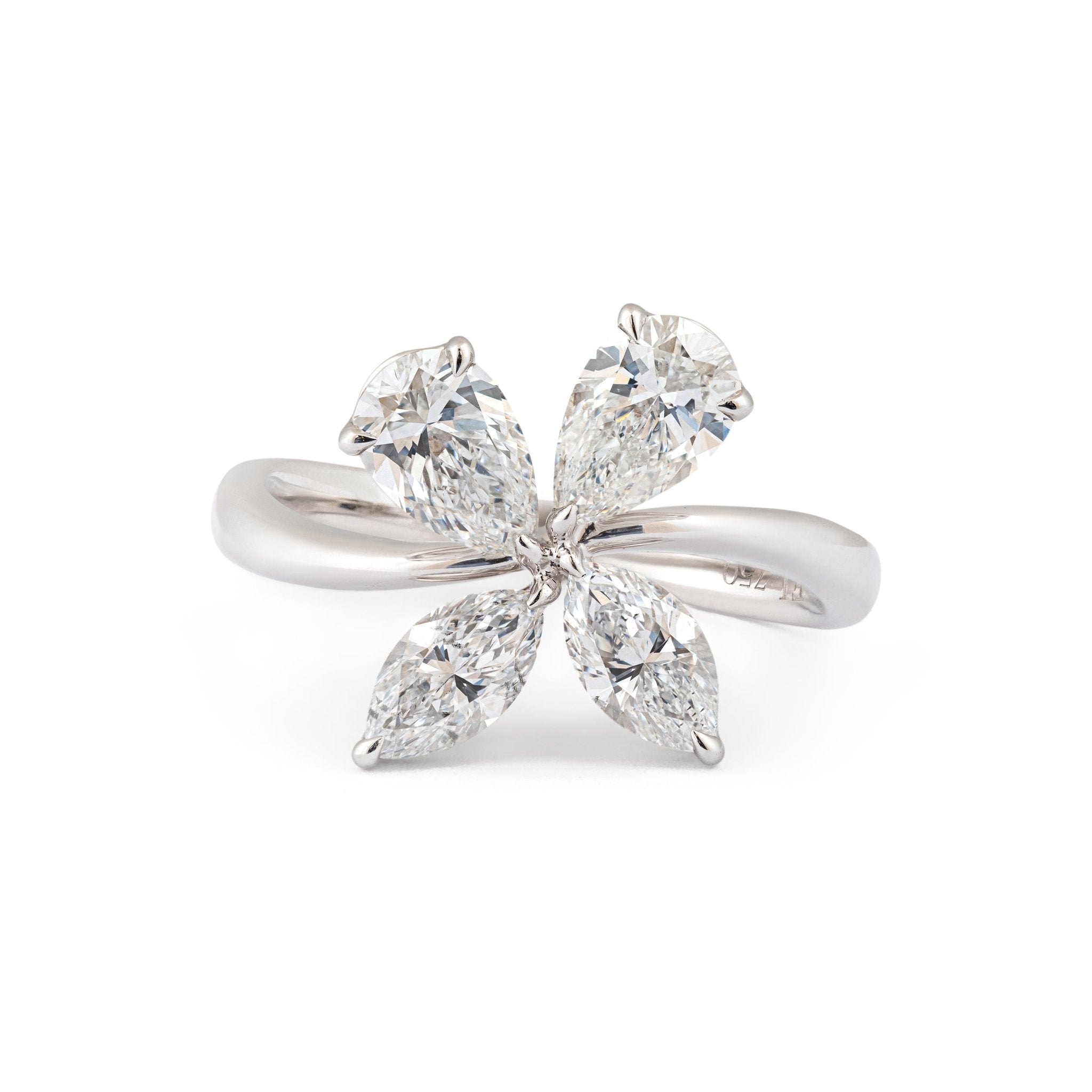 Diamond Ring: Marquise and Pear - Shaped Brilliance - ETERNAL JEWEL