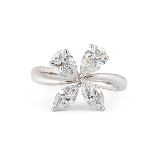 Diamond Ring: Marquise and Pear - Shaped Brilliance - ETERNAL JEWEL