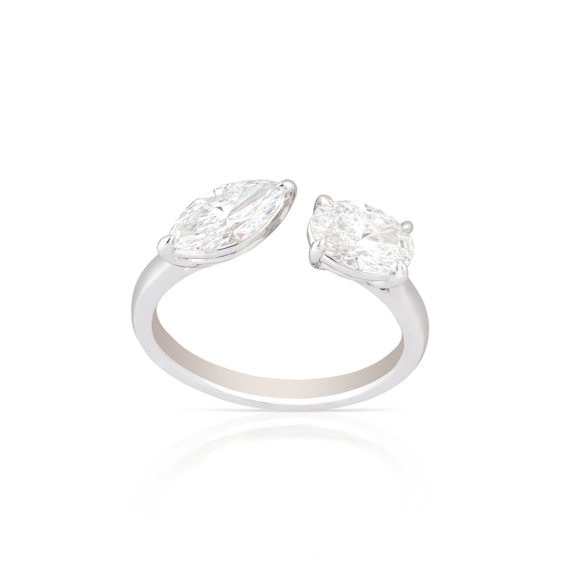 Distinct elegance: Marquise & Oval Diamond Ring - ETERNAL JEWEL