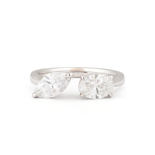 Distinct elegance: Marquise & Oval Diamond Ring - ETERNAL JEWEL