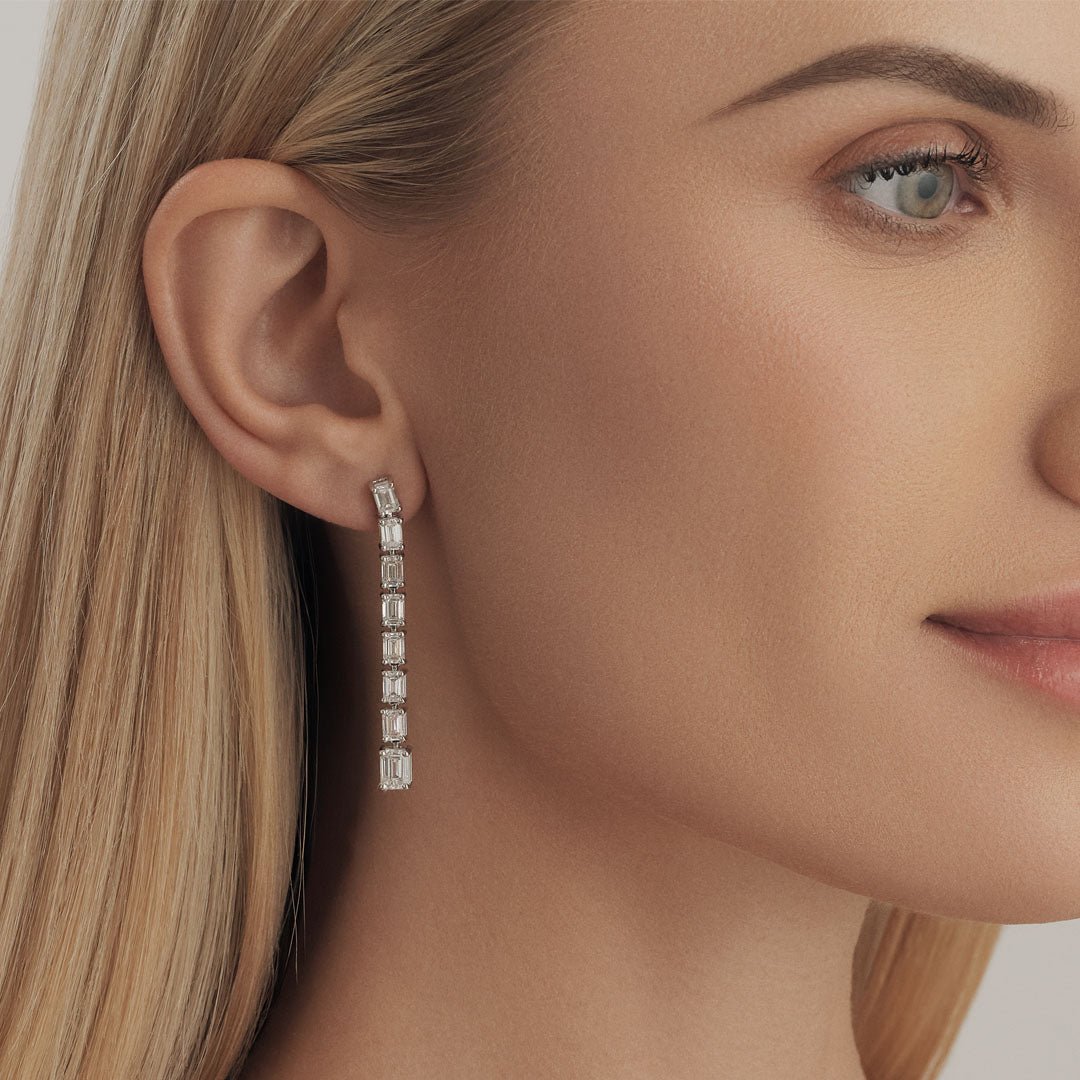 Elegant Brilliance: Long Diamond Earrings for Timeless Sophistication - ETERNAL JEWEL