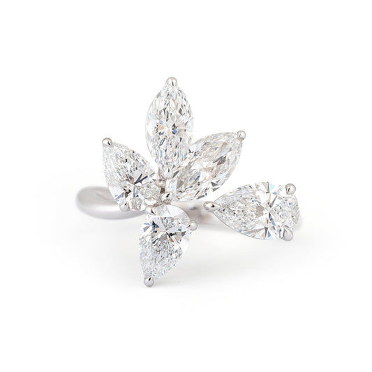 Elegant Diamond Ring: Marquise & Pear - ETERNAL JEWEL
