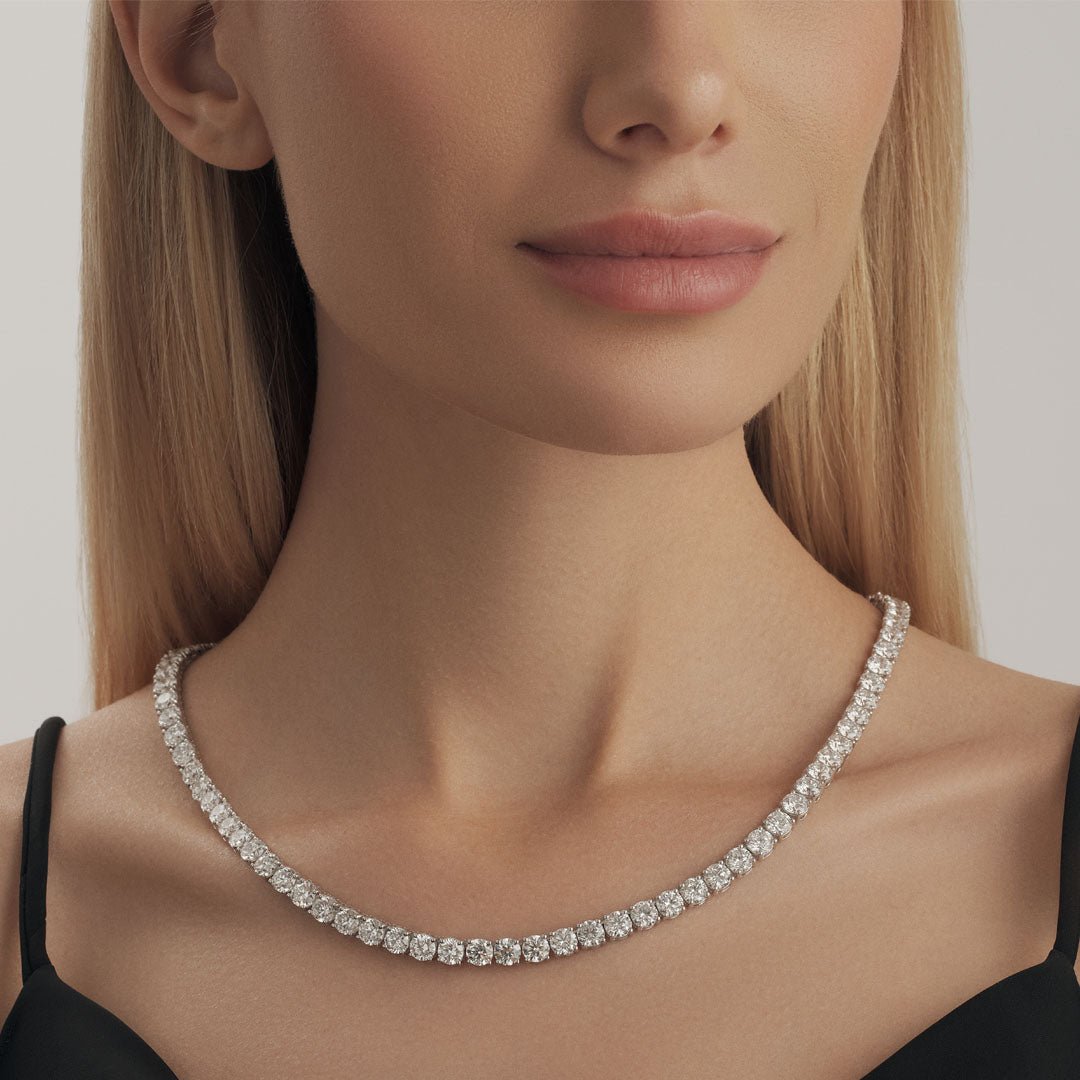 Elevate your jewelry collection with the epitome of elegance: the 30.32 CT White Gold Diamond Riviere Necklace - ETERNAL JEWEL