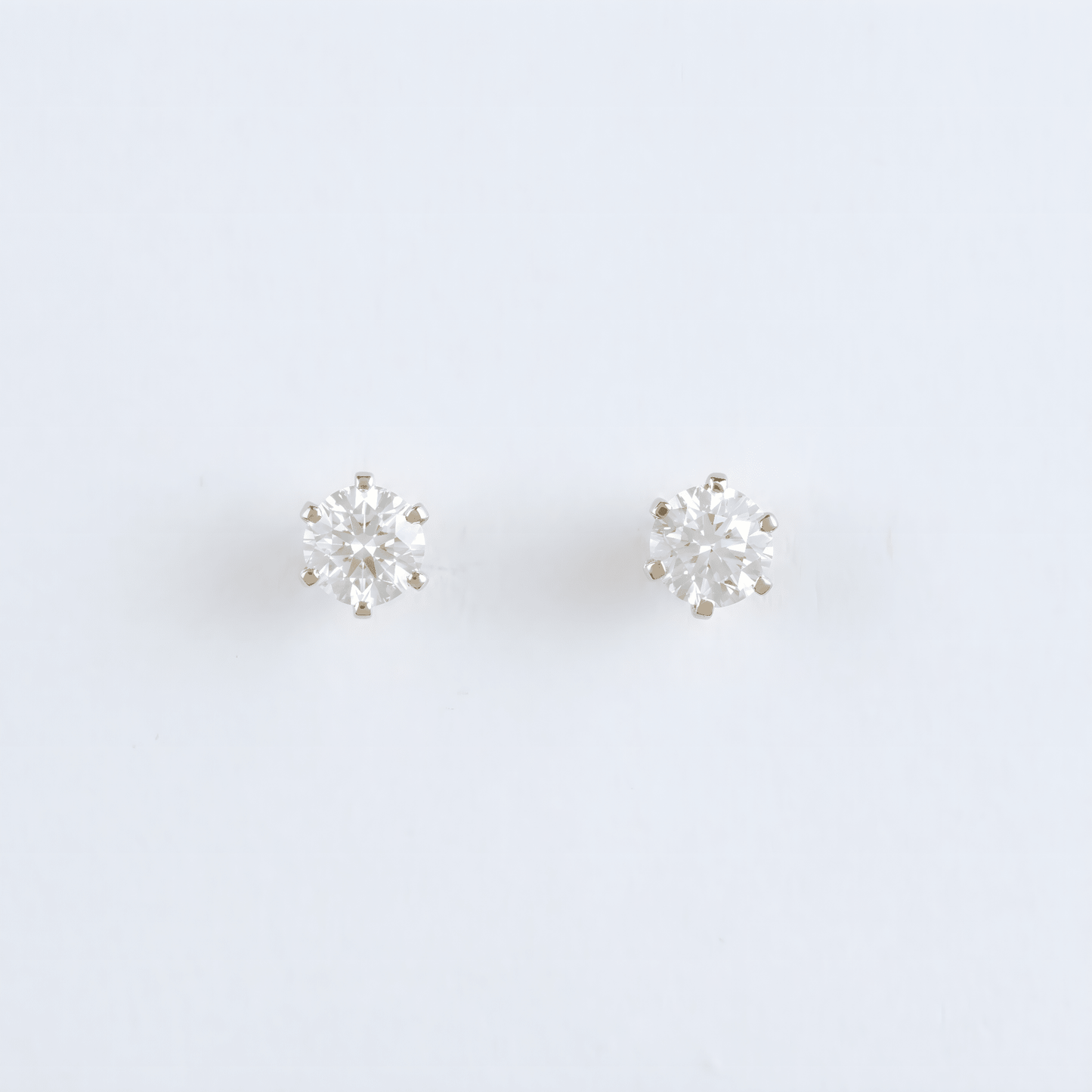 Everyday Luxury Round Diamond Six - Prong Studs in Yellow Gold - ETERNAL JEWEL