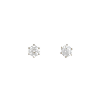 Everyday Luxury Round Diamond Six - Prong Studs in Yellow Gold - ETERNAL JEWEL