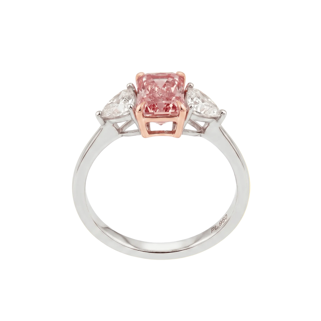 Fancy Pink Three - Stone Engagement Ring - ETERNAL JEWEL