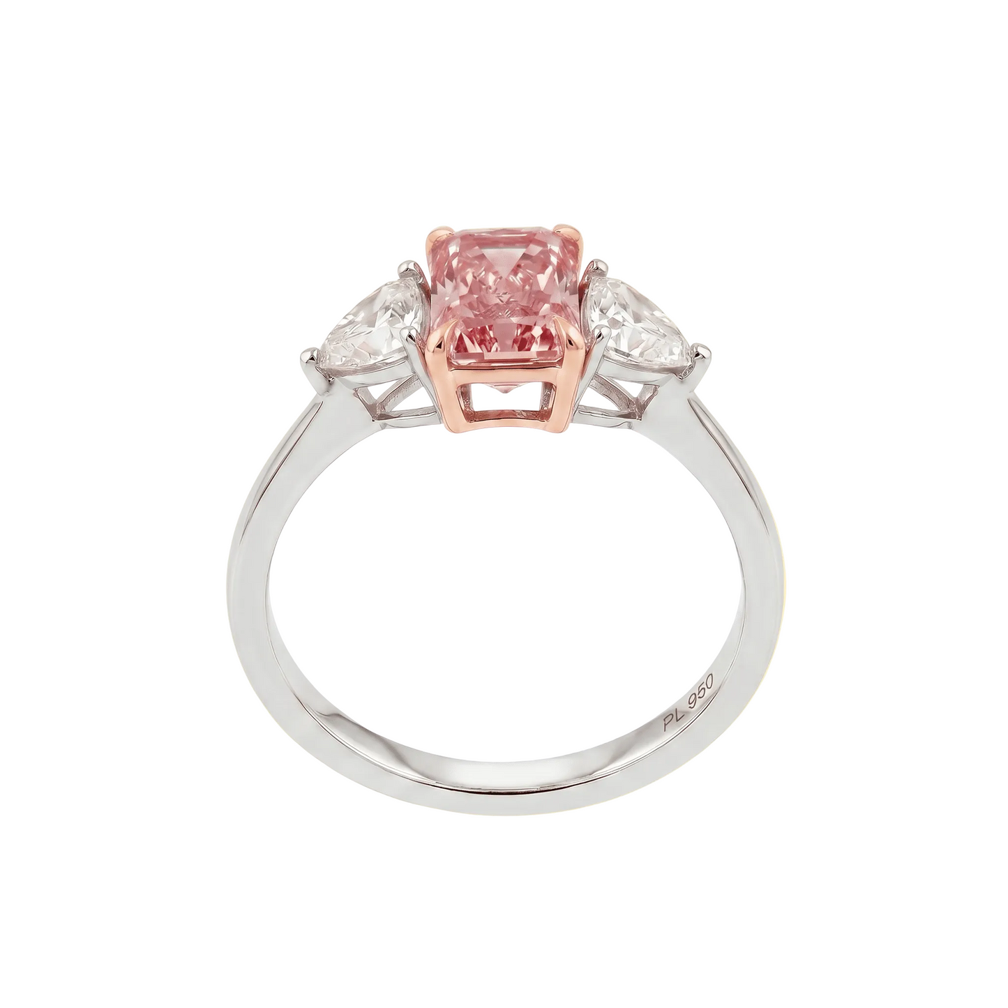 Fancy Pink Three - Stone Engagement Ring - ETERNAL JEWEL