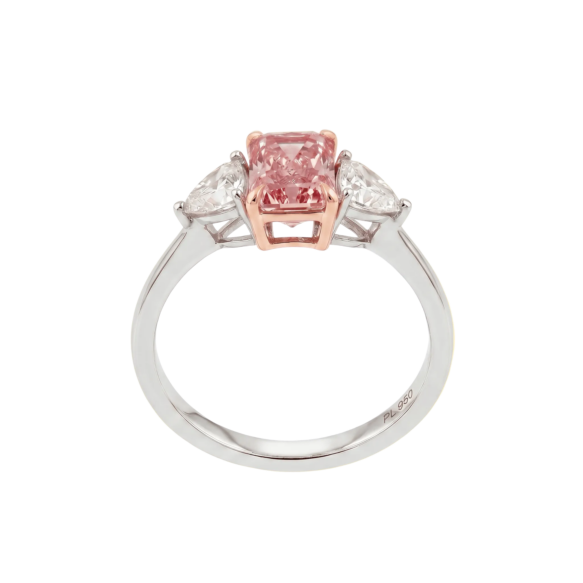 Fancy Pink Three - Stone Engagement Ring - ETERNAL JEWEL