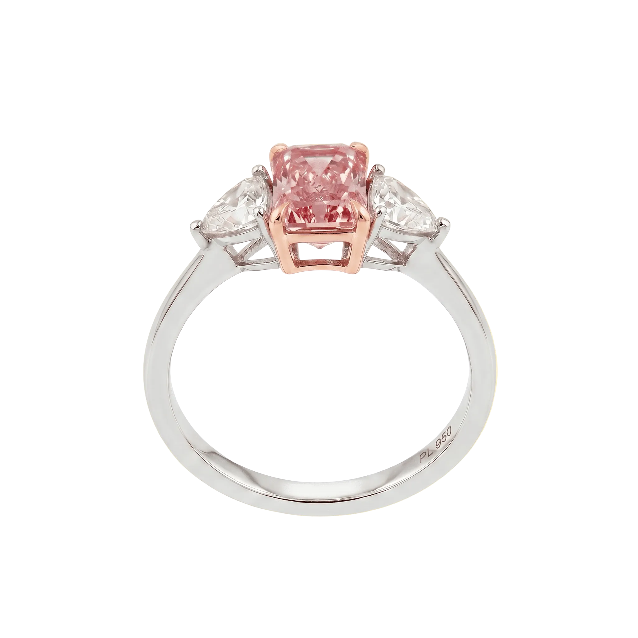 Fancy Pink Three - Stone Engagement Ring - ETERNAL JEWEL