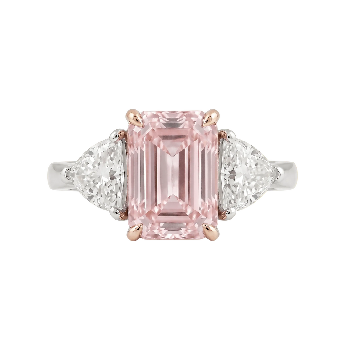 Fancy Pink Three - Stone Engagement Ring - ETERNAL JEWEL