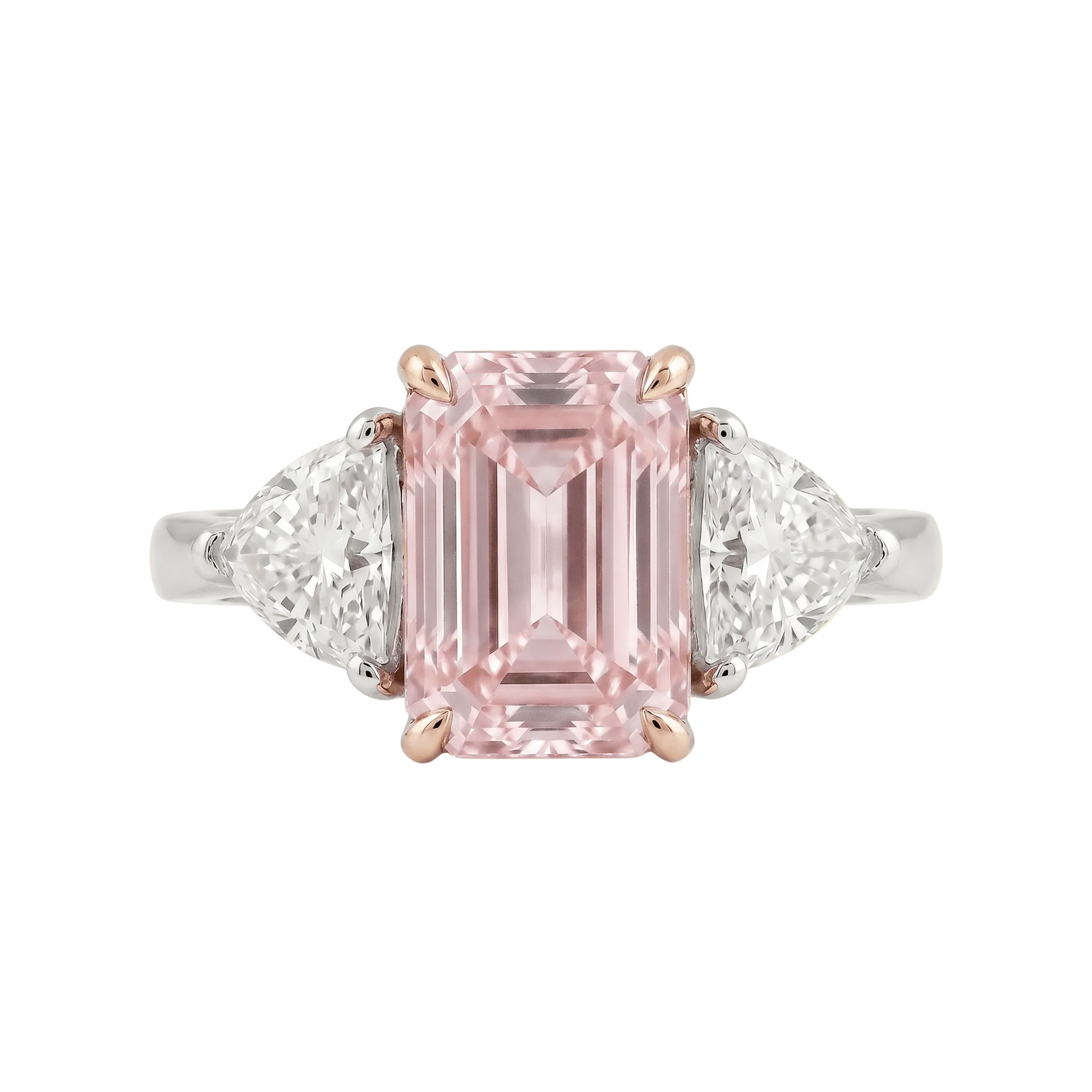 Fancy Pink Three - Stone Engagement Ring - ETERNAL JEWEL