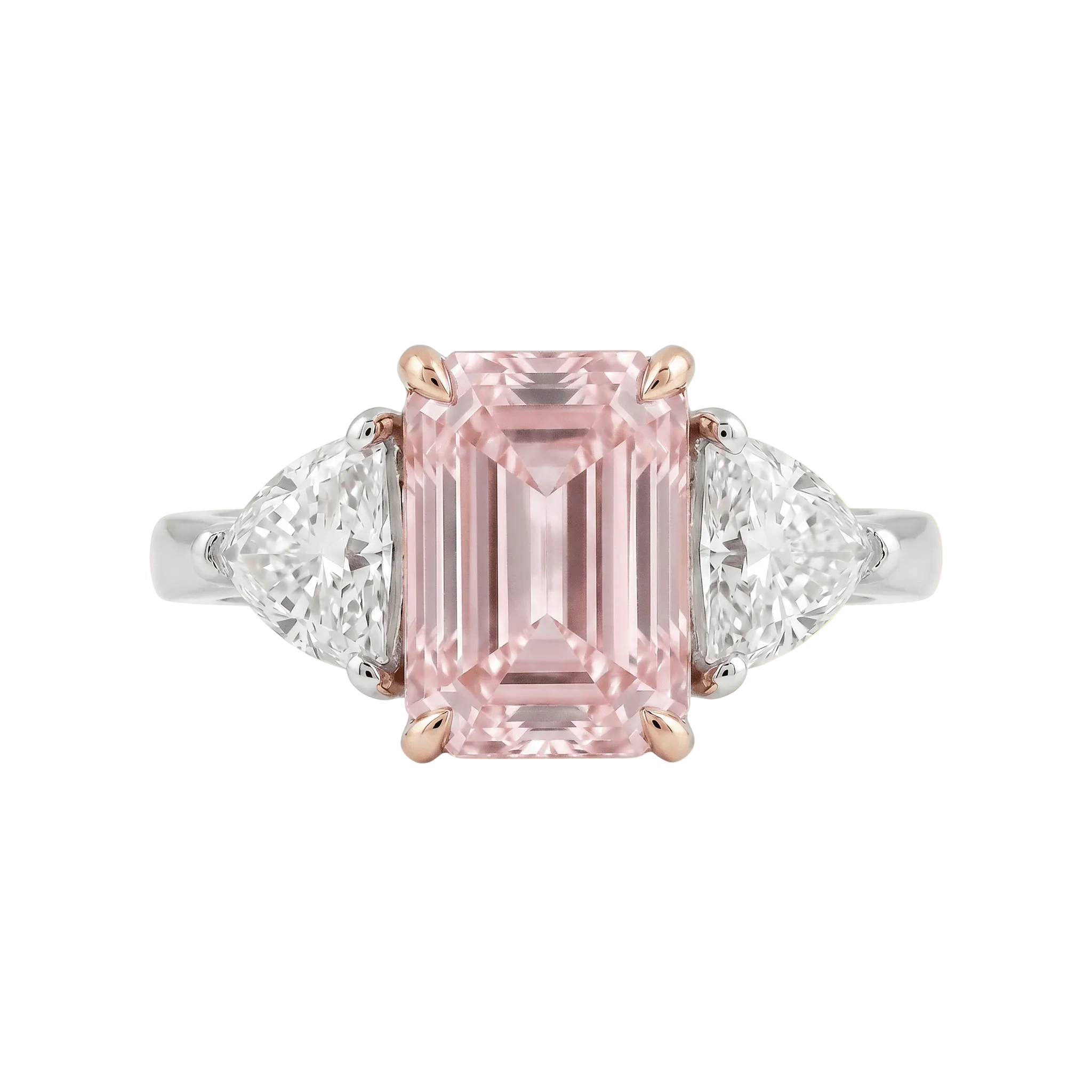 Fancy Pink Three - Stone Engagement Ring - ETERNAL JEWEL
