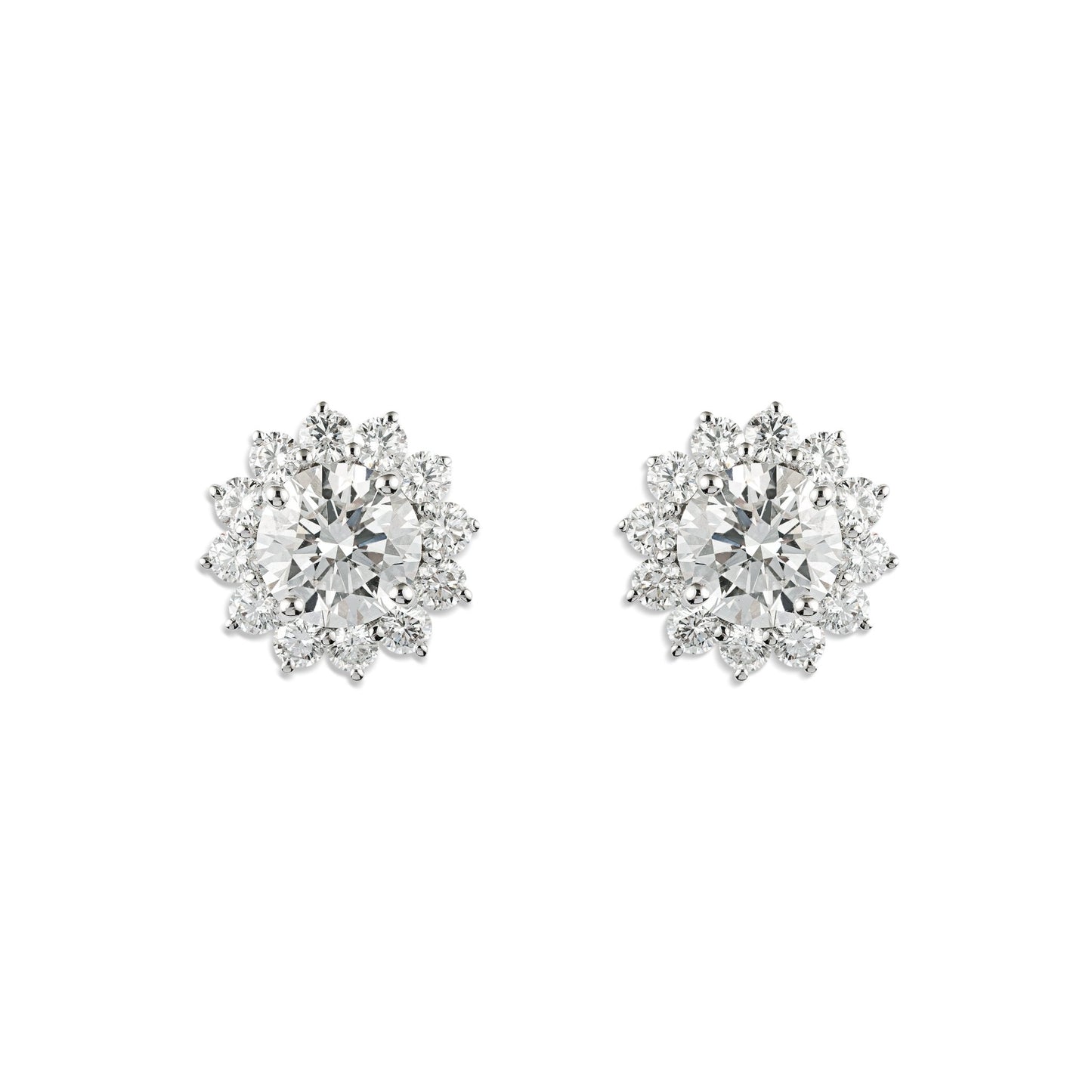 Flower Shape Gold & Diamond Earrings - ETERNAL JEWEL